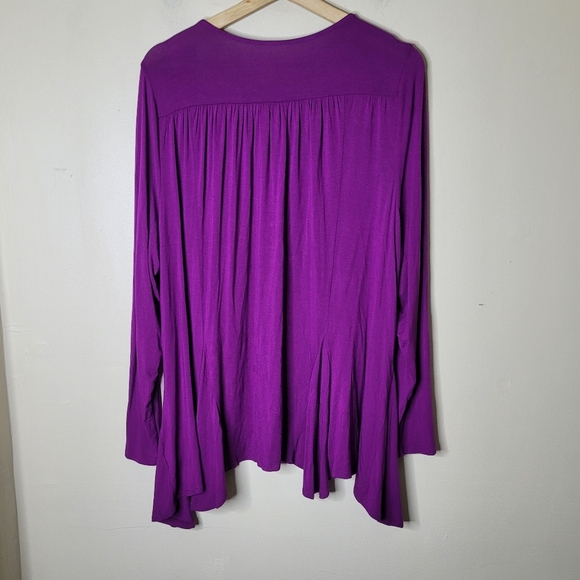 Soft Surroundings Draped Open-Front Cardigan Jacket 1X Flowing Knit Layering - Picture 3 of 6